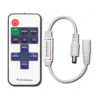 Regulador dominante Mini Wireless With Plastic Material del color LED de 11 RF DC solo