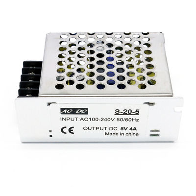 CA de aluminio del caso 100-240V de la fuente de alimentación de 20W que cambia 5V DC al conductor de la luz de tira de DC 5V 4A LED