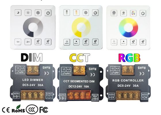 Canal de Dimmer 10A 1 del regulador de la caja LED del hierro con el panel táctil lleno del RF