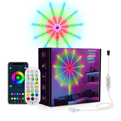 Color ideal del pixel LED de la música de DIY APP de la luz del fuego artificial remoto de la tira para la Navidad