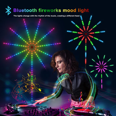 Color ideal del pixel LED de la música de DIY APP de la luz del fuego artificial remoto de la tira para la Navidad