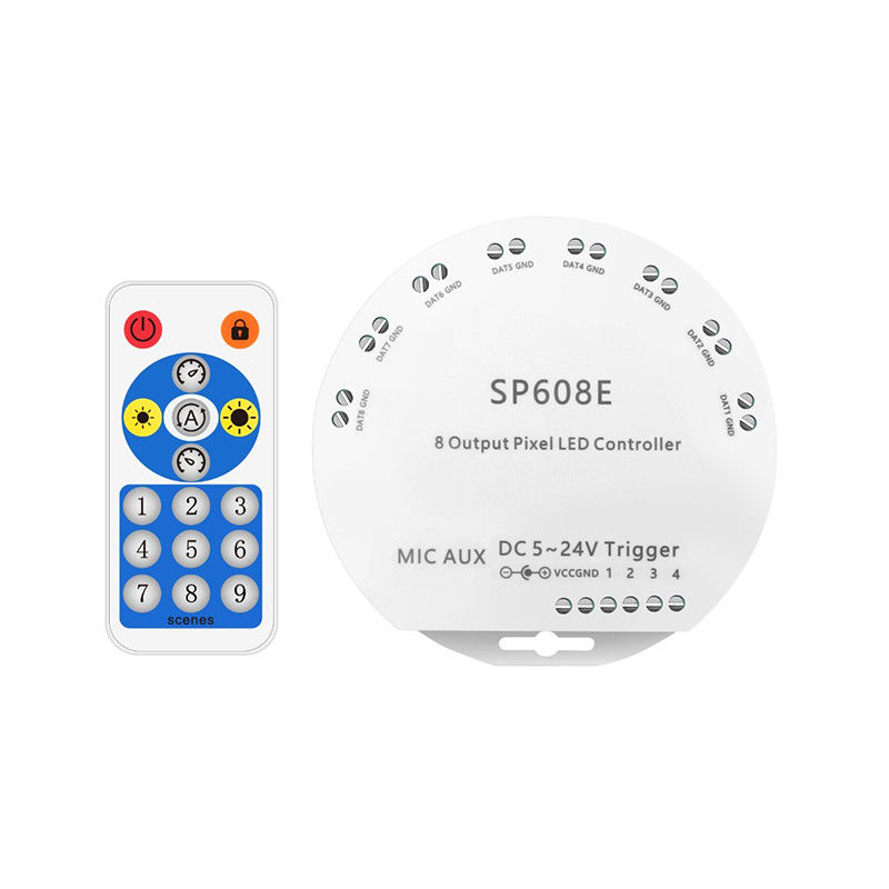 Señal independiente de Full Color 8CH del regulador de Smart de la tira de SP608E Bluetooth LED