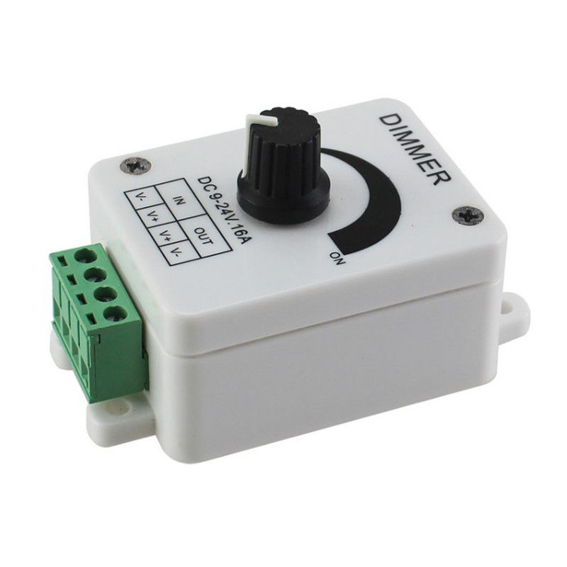 Regulador ajustable Dimmer Switch DC 12V 16A del brillo LED para la sola luz del color 5050