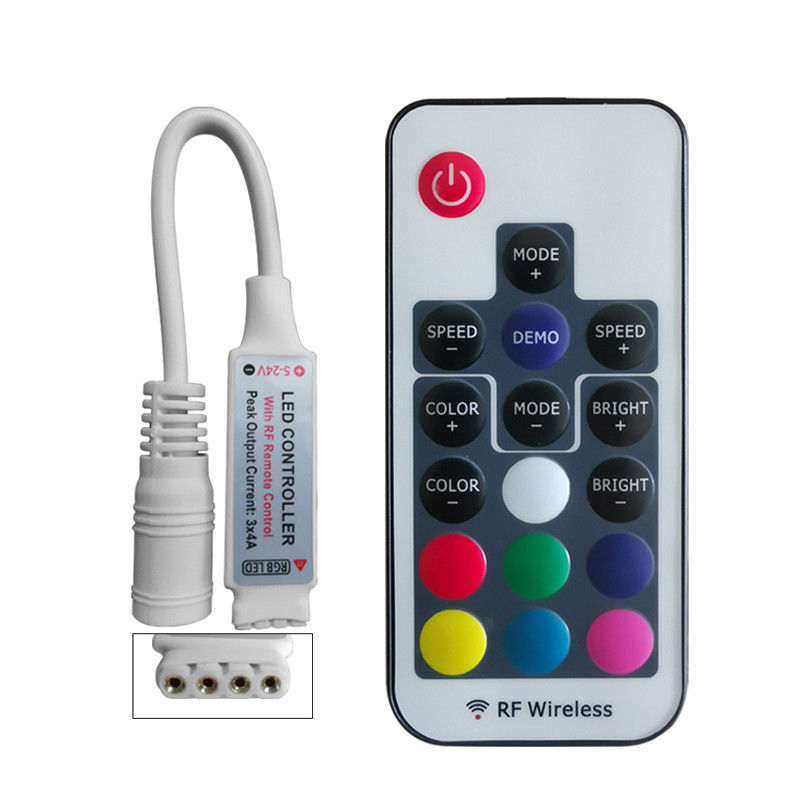 Mini radio de la llave del RF 17 del regulador del LED RGB teledirigida para la barra ligera de 5050 RGB LED