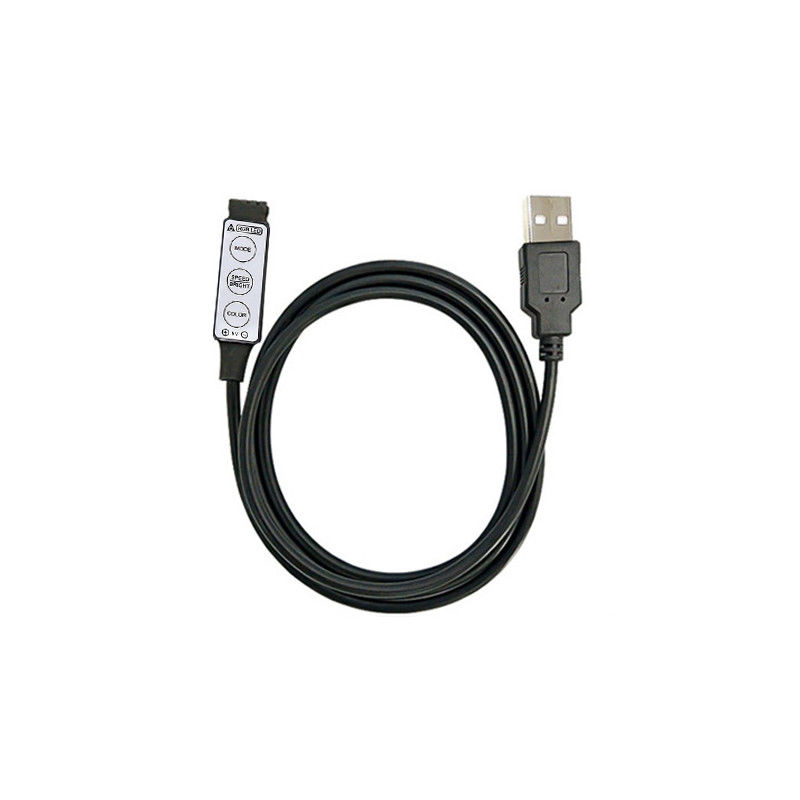 USB 5V Powered LED Mini Controller 3 Key para tira de luz LED RGB Color
