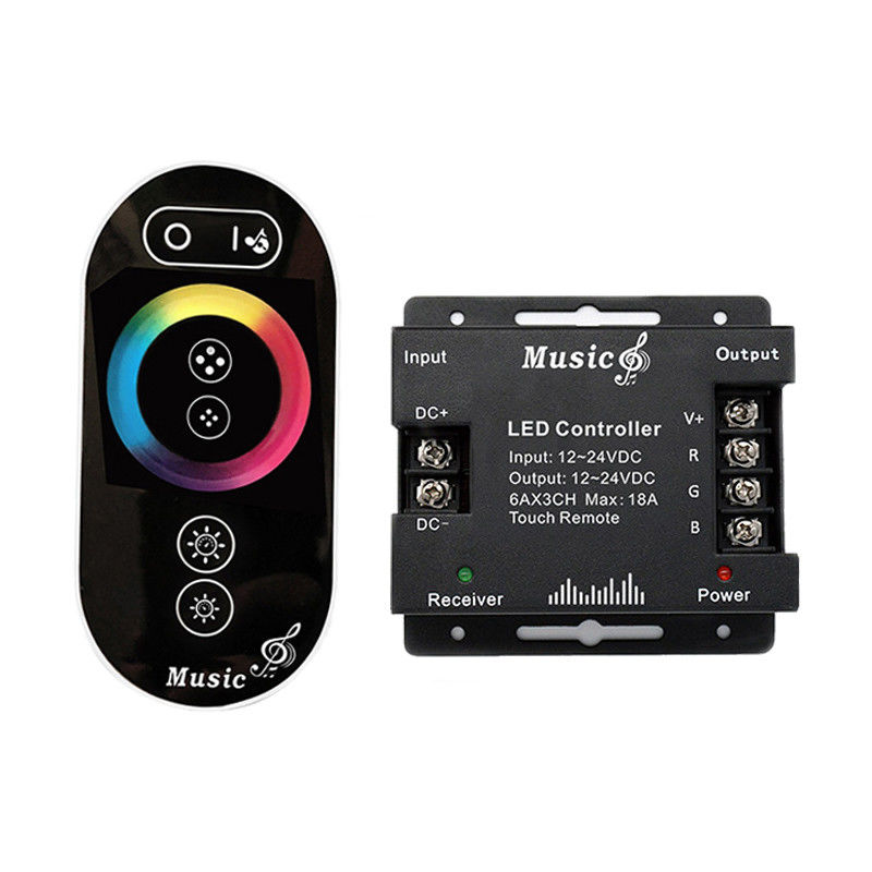 Regulador remoto inalámbrico del RF LED, regulador 18A de la música del RGB LED para la tira ligera 5050