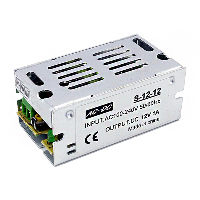 CA de aluminio de la fuente de alimentación del interruptor del caso 100V 240V a voltio 12W 1A de DC 12