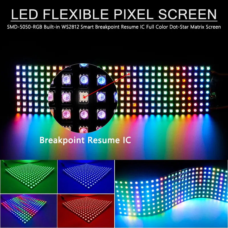 Color programable flexible de la magia de Smd 5050 de la luz de tira del pixel del LED