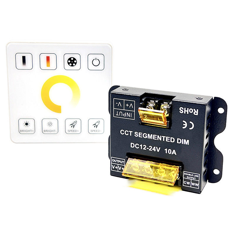 tacto completo dual del Rf de la temperatura de color de Dimmer DC 12V 24V del regulador de 10A LED