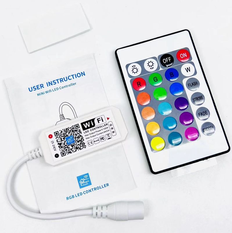 Rf 24 clave Wifi 3 canales RGB LED controlador 16 millones de colores Buletooth para la luz de tira