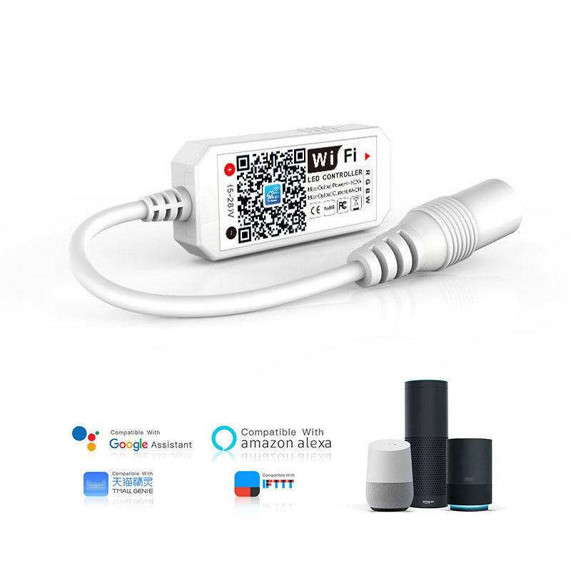 3 canales LED RGB controlador WIFI Compatible con Android IOS Alexa Google Inteligencia Control inalámbrico