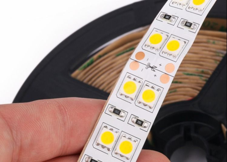 12V DC IP67 de un solo color LED de banda 5050 de doble fila 120LED